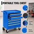 thumbnail image 6 of Memoryfield Rolling Tool Chest, 6 Drawer Tool Storage Cabinet with Locking System, Tool Cart Organizer for Garage Workshop, Blue, 6 of 7