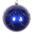 thumbnail image 1 of Vickerman 4" Cobalt Blue Candy Finish Curtain Ornament with Glitter Accents, 4 per Bag, 1 of 4