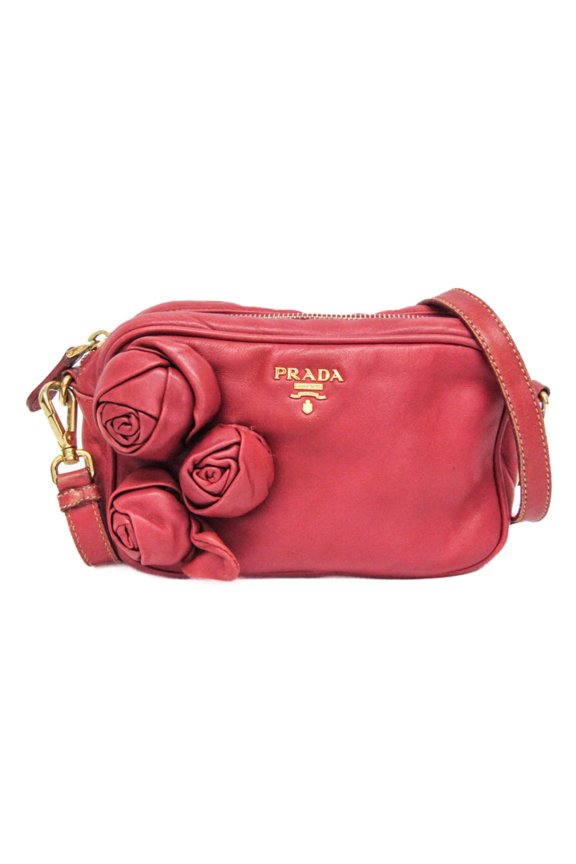 Pre-Owned Prada NAPPA ROSE BP0166 Women's Leather Shoulder Bag Pink