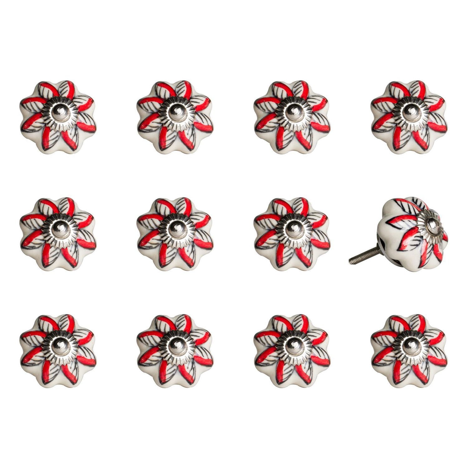 KNOB-IT VINTAGE HANDPAINTED CERAMIC KNOBS (12-Pack) K000020