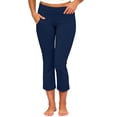 thumbnail image 2 of BLVB Women Fold over Capri Pants Low Rise Workout Yoga Leggings Stretch Soft Lounge Cropped Capris with Pockets, 2 of 7