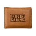 thumbnail image 2 of Lafayette Ragin Cajuns Laser Engraved Brown Trifold Wallet, 2 of 5