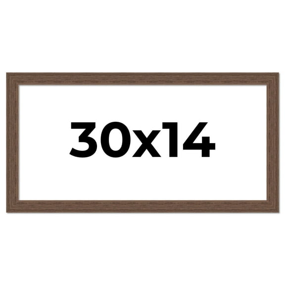 30x14 Frame Brown Farmhouse Solid Wood Picture Frame Width 1.5 Inches | Interior Frame Depth 0.5
