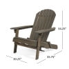 thumbnail image 6 of Noble House Bellwood Outdoor Acacia Wood Folding Adirondack Chair in Gray, 6 of 8