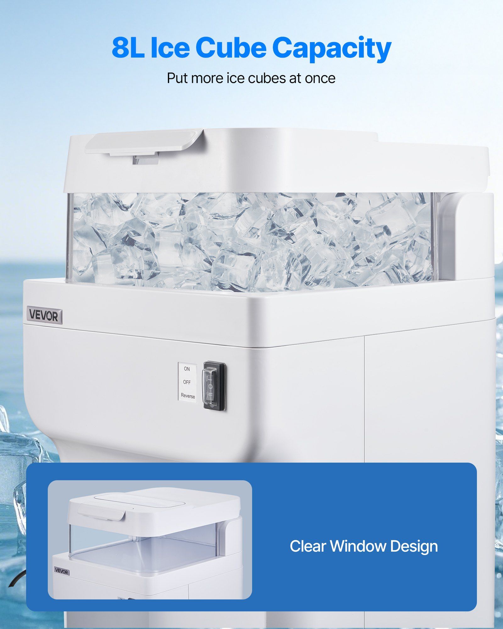 Commercial Electric Ice Shaver Crusher 350W 1500RPM 220lbs Per Hour Snow Cone Maker with 8L Ice Cube Box Tabletop Shaved Ice Machine for Home Bar Party Event Commercial Use White