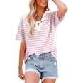 thumbnail image 1 of Hombro Frío Tops Mujeres Cuello en V Manga Corta Fuera Del Hombro Color Sólido Blusa Casual Suave Poliéster Primavera Verano Moda, 1 of 5