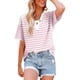 thumbnail image 1 of Hombro Frío Tops Mujeres Cuello en V Manga Corta Fuera Del Hombro Color Sólido Blusa Casual Suave Poliéster Primavera Verano Moda, 1 of 5