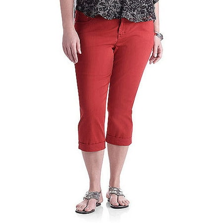 Faded Glory Women's Plus-Size Cuffed Capri Jeans - Walmart.com