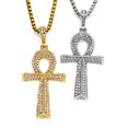 thumbnail image 2 of Hip Hop Iced Out Bling Ankh Cross Pendant 14K Yellow Gold Egyptian Necklace for Women Men Ancient Egypt Jewelry Gift, 2 of 6