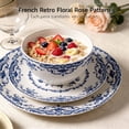 thumbnail image 6 of Vesteel 12 Pieces Bowls and Plates Set, Floral Ceramic Dinnerware Set for 4, Porcelain Tableware Dishes Set for Kitchen, Dining, Microwave & Dishwasher Safe, Vintage Blue, 6 of 10