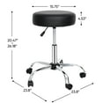 thumbnail image 3 of ZENSTYLE Hydraulic Swivel Height Adjustable Salon Bar Stool Metal Frame Thickening Cushion 2 Pieces Black, 3 of 12