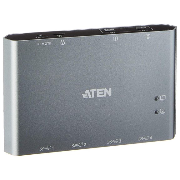 ATEN 2-Port USB-C Gen 2 Sharing Switch with Power Pass-through US3342