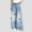 Blue, variant on Elastic Waist Jeans for Girls Comforable Wide Leg Trousers Ripped Distressed with Pockets Loose Casual Pants Pink 9 Years