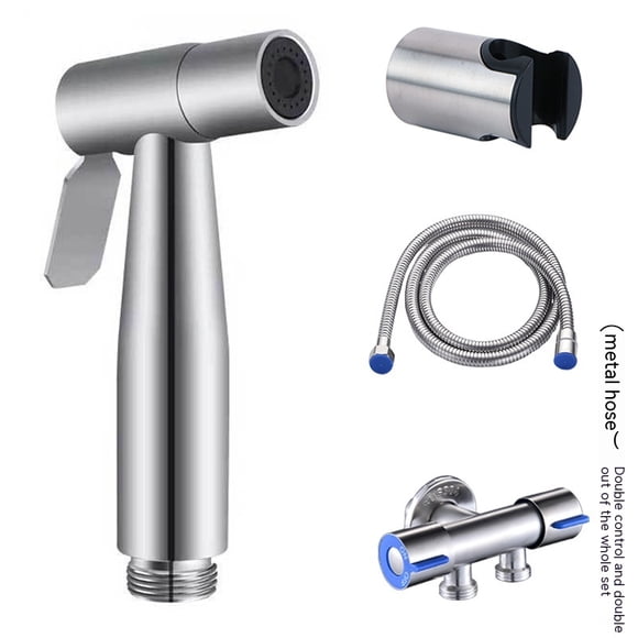 Handheld Sprayer for Toilet-Valve Adapter. Stainless Steel Jet Sprayer for Toilet Cloth Diaper Sprayer Set