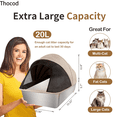 thumbnail image 6 of Thocod Tidy Cats Extra Large Stainless Steel Multi-Cat Litter Box with Lid and Litter Scoop, Beige, 6 of 7