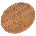 thumbnail image 4 of 1pc Bamboo Plate Simple 5-grid Food Serving Dish Natural Bamboo Food Plate, 4 of 8