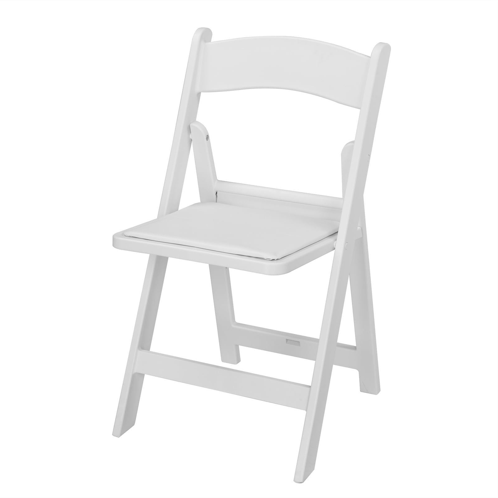 4 Pack White Padded Folding Chair Ergonomic PVC Leather Cushion Portable Foldable Seat Weather Resistant Heavy Duty 280LBS Wedding Party Camping Indoor Outdoor Chair