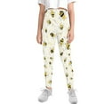 thumbnail image 2 of COEQINE Cute Bee Honeycomb Girls Yoga Leggings Breathable Athletic Sport Leggings High Waist Pants for School Gym, for 12-13 Years Kids, 2 of 7