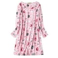 thumbnail image 3 of Zando Womens Long Sleeve Nightgown Cotton Nightgowns Plus Size House Dresses Soft Ladies Night Gown Cartoon Sleep Shirt Pink Cat M, 3 of 9