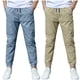 thumbnail image 1 of Odeerbi 2 Pack Boys Summer Cotton Linen Jogger Pants Casual Lightweight Elastic Waist Drawstring Sweatpants Para 3-13 Años, 1 of 9