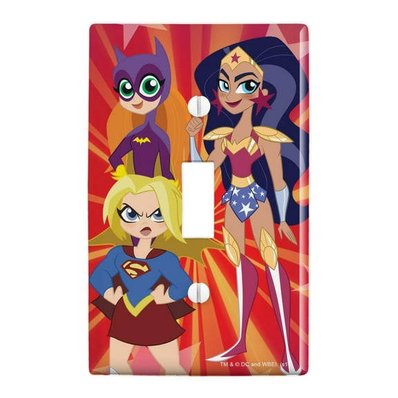 DC Super Hero Girls Girl Group Plastic Wall Decor Toggle Light Switch Plate Cover
