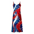 thumbnail image 4 of ibuvkizy Womens 4th of July Maxi Dresses Casual Independence Day Dress for Women Stars Graphic Sleeveless Dresses Trendy Red White Blue V Neck Summer Dresses for Women 2025 Red XL, 4 of 5