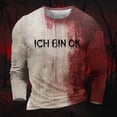 thumbnail image 2 of Problem Gelst Imprimé Homme Thème Halloween Décontracté Col Rond Graphique Sang Chemise Grande Taille Couleur Unie Manches Courtes, 2 of 6