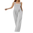 thumbnail image 2 of Wide Leg Overalls for Women Sleeveless Jumpsuits Suspender Overalls with Pockets, 2 of 6