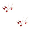 thumbnail image 2 of Minnieouse Conjunto de joyería de piedra única de aleación para mujer, artesanía exquisita y moda roja rojo 2Conjunto, 2 of 6