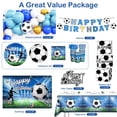 thumbnail image 3 of Decoraciones para fiestas Fexivo Soccer Birthday, paquete todo en 1, azul, 3 of 8