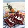 thumbnail image 3 of Pack of 2 Outdoor Pillow Covers, Christmas Tree Snowflake Red and Black Plaid Waterproof Square Throw Pillowcase Cushion Decorative Pillow Covers for Couch Patio Tent, 20x20 in, 3 of 6