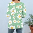 thumbnail image 6 of Women's 3/4 Sleeve Shirts Henley Button up Tops Casual Loose Fit Printed Tee Fashion Blouses Comfy Clothes (XL, Green 1), 6 of 7