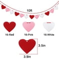 thumbnail image 3 of Felt Heart Garland Banner, Pre-Strung | Valentines Decorations | Red Pink White Valentines Banner | Anniversary Wedding Birthday Party Decorations | Outdoor Home Hanging Valentine's Day Decor, 3 of 7