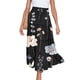thumbnail image 4 of ICHUANYI Clearance Fashion Women Solid Casual Ruched Ruffles Elastic Waist Skirts(Black, XL) ICHUANYI WER2023081001824, 4 of 7
