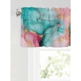 thumbnail image 6 of Valances for Windows Marble Teal Rod Pocket Cafe Window Treatments Valance Curtains for Kitchen Bathroom Laundry Basement Windows 54"x18", 6 of 9