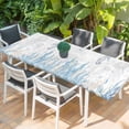 thumbnail image 2 of Seahorse Coastal Table Cloths for 8 Foot Rectangle Tables, Summer Beach Ocean Nautical Coral Patio Waterproof Elastic Fitted Tablecloths, Washable Rectangular Table Cover for Camping, 2 of 8