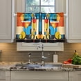 thumbnail image 2 of Yayeee Kitchen Curtains Tier Pair Light Filtering 27"x36" Rod Pocket Short Cafe Window Panel, Modern Cocktails, 2 of 7