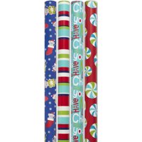 Holiday Time 30" Wide 4 Rolls Mouse Gift Wrapping Paper