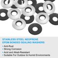 thumbnail image 3 of Uxcell 8x19mm 304 Stainless Steel EPDM Bonded Sealing Neoprene Rubber Washers, 80 Pieces, 3 of 6