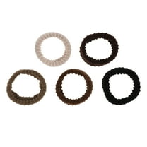 Unique Bargains 5 Pcs Classic Fashion Hair Ties Hair Scrunchies for Women for Girls Brown, Black