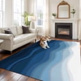 thumbnail image 3 of Rectangle Area Rug 6x9ft,Navy Blue Gradient Summer Ocean Washable Carpet Non-Slip Runner Accent Rugs Indoor Floor Mat for Bedroom Living Room Decor,Abstract Geometric, 3 of 9