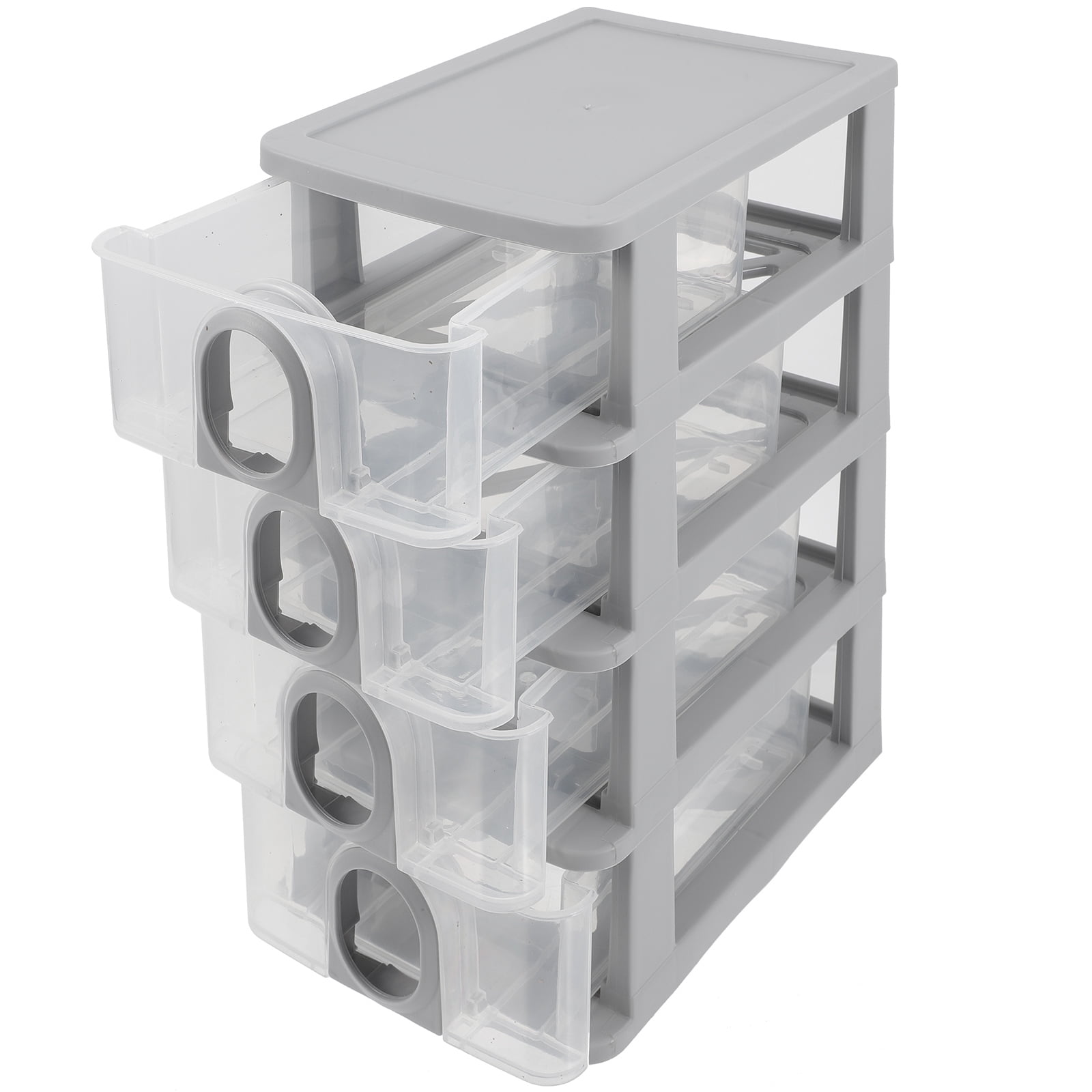 LITINKIMI Compact Grey Desktop Storage Organizer for Makeup and Desk Clutter