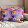 thumbnail image 2 of Spring Flowers Pillow Covers 2 Pack Watercolor Gradient Yellow Blue White Purple Daisy Floral Pillowcase Waterproof Outdoor Throw Pillow Cover for Patio Garden Square Cushion 18”x18”, 2 of 9