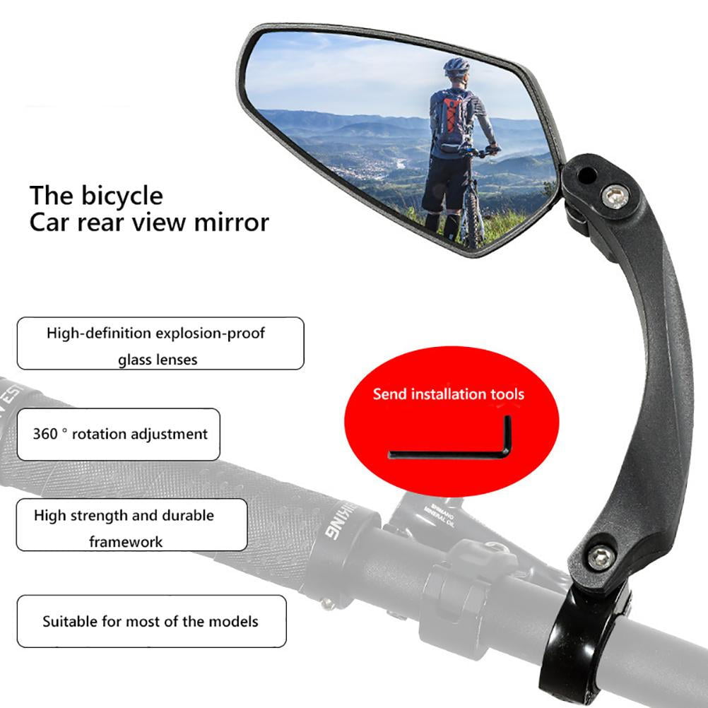 Wide-Angle Convex Mirror Cycling Rear View MTB Bike Also for Motorcycle Mirror Adjustable Rotatable Bicycle Rear View Glass Mirror Srliya Bike Mirror