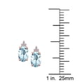 thumbnail image 4 of Aonejewelry14K 2.50 Carats Diamond & Aquamarine Gemstone Earrings for Women For Women's In Rose Gold Prong-Setting, 4 of 5