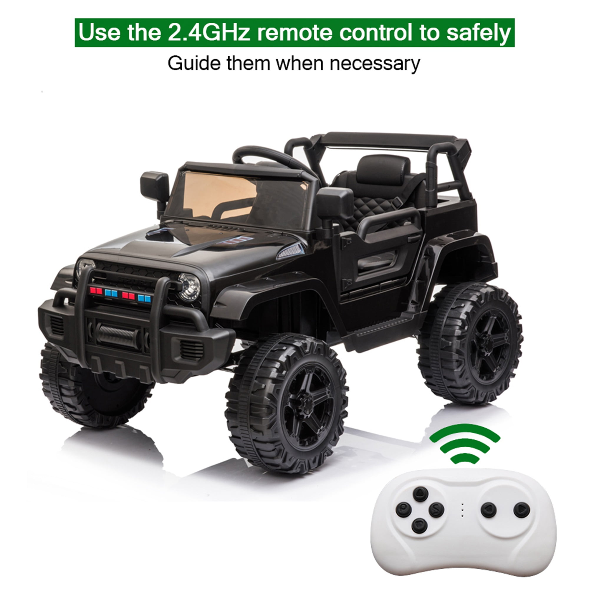 CIPACHO 12V Powered Electric Car Dual Drive, Ride Ons for Kids Car with 2.4G Remote Control, Black