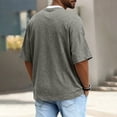 thumbnail image 4 of Dresfit Mens T Shirts Oversized Short Sleeve Henley Shirts 2026 Summer V Neck Basic Shirt Breathable Big and Tall Loose Fit Tops 2XL, 4 of 4