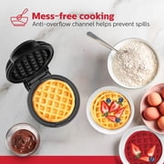 Holstein Housewares Personal/Mini Waffle Maker, Non-Stick Coating, Black- 4-inch Waffles in Minutes, Hash Browns, Keto, Snacks, Sandwich, Eggs, Easy to Clean