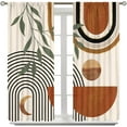 thumbnail image 3 of Boho Leaf Curtains,Mid Century Abstract Arch Sun Leaves Modern Minimalist for Bedroom Living Room Kitchen Window Curtains 52" W X 84" L, 3 of 6