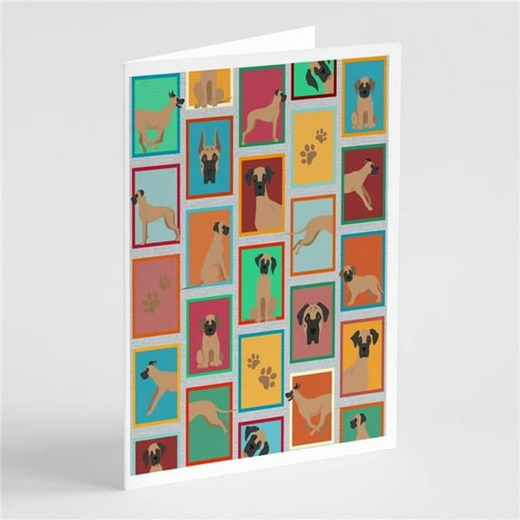 Lots of Fawn Great Dane Greeting Cards and Envelopes Pack of 8 7 in x 5 in